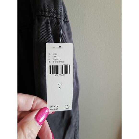 Anthropologie NWT Swing Tiered Gray Dress Pockets Sz M Boho Babydoll Cottagecore - Picture 3 of 10